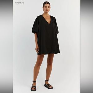 DISSH SKYLAR BLACK COTTON SMOCK DRESS